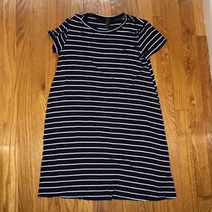 Blue and White Striped T-Shirt Dress